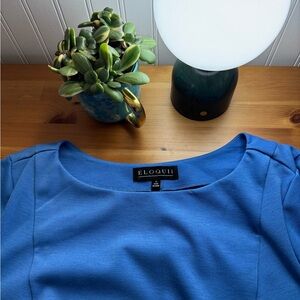 ELOQUII Fit and Flare Women's Blue Pullover Top Size 20 New With Tags